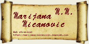 Marijana Mićanović vizit kartica